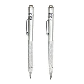 Metal Scribe Pen, Tungsten Carbide Tip Engraving Pen with Clip, Portable Scriber Glass Ceramic Marking Tool, 5.12 inch, Pack of 2