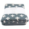 Ecovask Kitchen Towel Duo Organic Cotton, Check Navy Denim