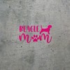 Decal Stickers of Beagle Mom (Pink) (Set of 2) Premium
