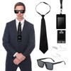 DAWRIS 6PCS Agent Costume Accessories, Role Play Secret Service Set
