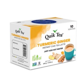 Quik Tea Turmeric Ginger Instant Chai Tea Latte - 10 Count Single Box