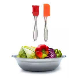 Patagonia Home Bowl 26cm Tazón Acero Inoxidable + Espatula Y Brocha Silicon