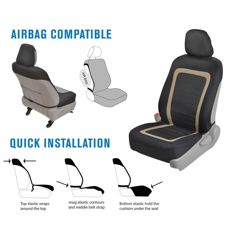 Advanced Performance Car Seat Covers - Instant Install Sideless Fronts