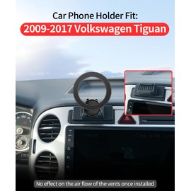 MaserWeller Car Phone Holder for 2009-2017 Volkswagen VW Tiguan Accessories, 360° Rotation Phone Mount Compatible with MagSafe, Cell Phone Holder Does Not Affect Air Vent