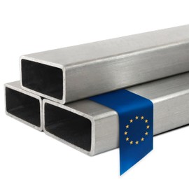 Stahl-Shop24 - Stainless Steel Rectangular Tube V2A Hollow Profile Welded Polished Construction Tube Square Tube for Constructions Material 1.4301, Length: 1500 mm, Dimensions: 40 x 20 x 2 mm