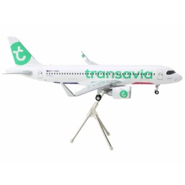 DCD Airbus A320neo Commercial Aircraft White Green Tail 'Transavia Airlines' Diecast Model Gemini 200 Series 1/200 Made Resin PC