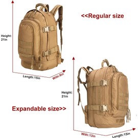 TheKidsRefined Large Tactical Expandable Backpack 39L-64L Military Bug Out Bag With Waist Strap