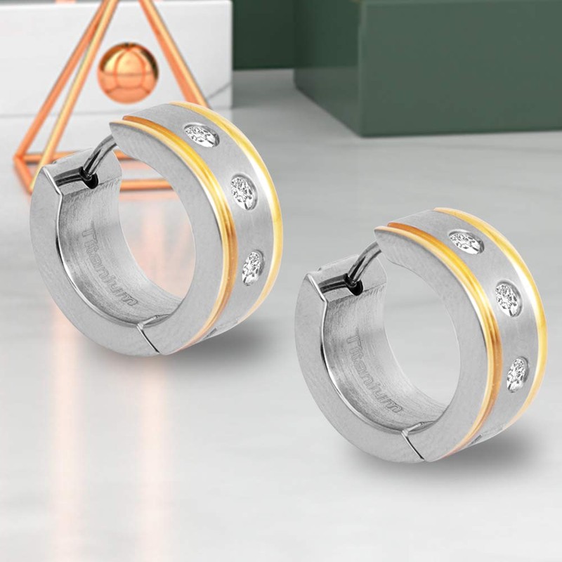 Titanium Earrings for Sensitive Ears, Titanium Hoop Earrings for Men