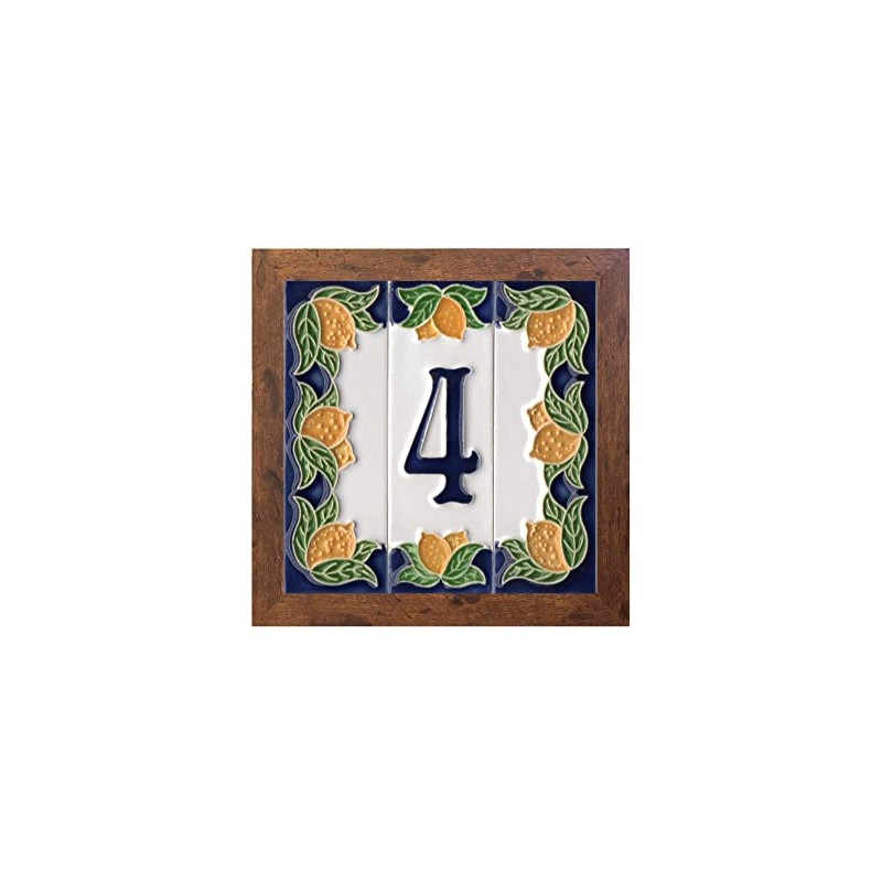 Italian Ceramic Numbers & Letters - Lemon Design - Tile