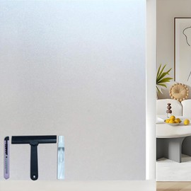 ZHMRROAD Frosted Glass Window Privacy Film with Installation Tools Static Cling UV Protection Sun Blocking Heat Control No Glue Reusable Window Coverings for Home Pure 35.4 x 78.7 Inch