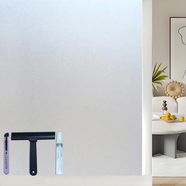 ZHMRROAD Frosted Glass Window Privacy Film with Installation Tools Static