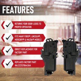 Actuador de cerradura de puerta con potencia, lado derecho e izquierdo, compatible con Ford, Mercury, Mazda, Lincoln Vehículos F150, F250, F350, Excursion, Expedition, Mustang – Sustituye a 6L3Z25218A43AA, 6L3Z25218A42AA