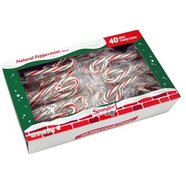 Mini Candy Canes (40 pcs) Christmas Sweet Candy Natural Peppermint Flavor.
