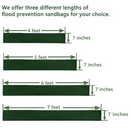 BDZBREN Heavy Duty Flood Prevention Sandbags – Reusable Water Barrier for Emergency Flood Control, Indoor & Outdoor Use, Quick Setup (5, 5 feet 7 inches)