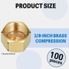 Hicarer 100 Pcs 3/8 Inch Brass Compression Cap Stop Valve