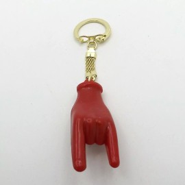 Italy Figa Hand Ward Off Malocchio Evil Red Key Ring Chain Horsehsoe New Large
