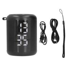 Bluetooth Speaker Alarm Clock Multifunctional Dual Alarm Clock LED Screen Bluetooth Speaker for Bedroom OfficeBlack