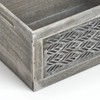 Zeller 15187 Storage Box 'Leaves', Wood, Grey, Approx. 35 x