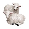 S/2 Salt and Pepper Shaker Set Lying Sheep Ceramic White