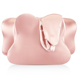 Hahafelt Cervical Neck Pillowcase (Only Pillowcase) Satin Pillow Cover with Zipper Ergonomic Contour Pillow Cover for Side Back Stomach Sleepers(Coral,Standard Size)