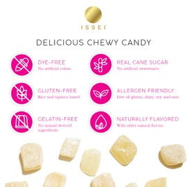 ISSEI Mango Mochi Gummies | Dye-Free Candy | Gluten-Free | Real Sugar, No Artificial Flavors or Colors | Award-Winning Japanese Candy | 4 Oz 1-Pack