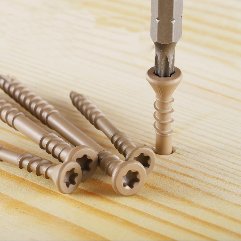 BNUOK #8 Deck Screws 2 Inch Exterior Wood Screws Flat