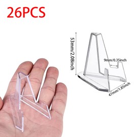 GYSRXS Pack of 26 Card Stands Acrylic Transparent Coins Collecting Stand Mini Acrylic Easel Stand Used for Display Coins, Medals, Card Stands, CD