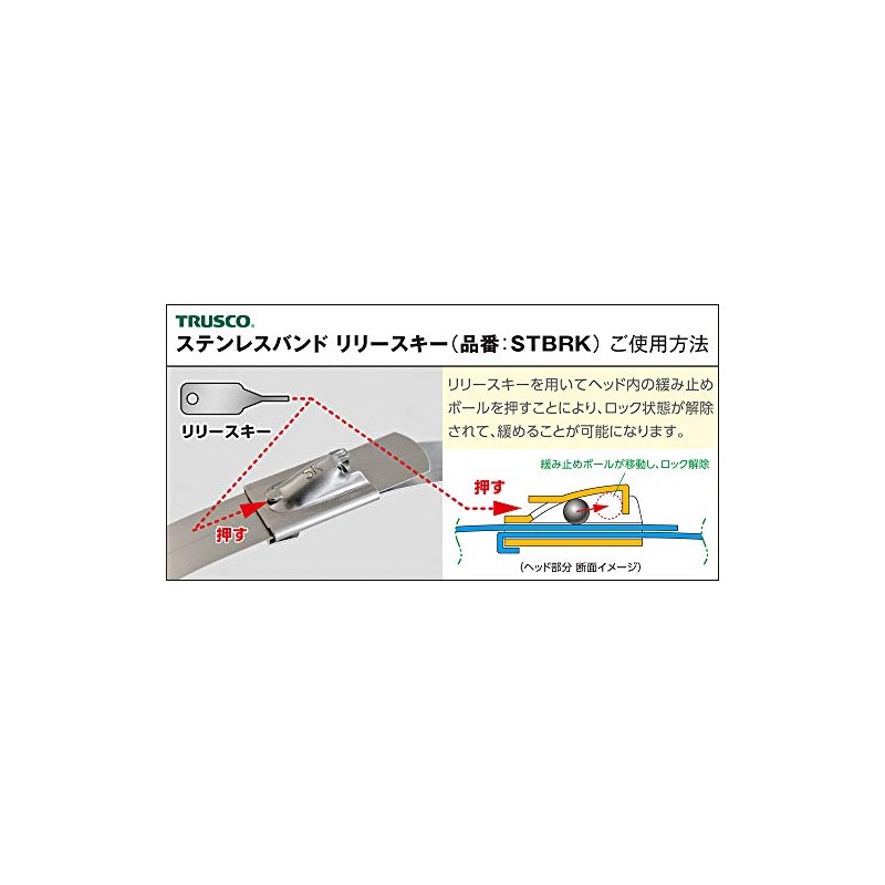 TRUSCO STBRK Stainless Steel Band Release Key for Removable Type
