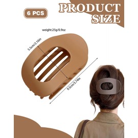 JUKOTA 6 Pack Flat Hair Clips for Women, Matte Large Hair Clips, French Clips for Thin and Thick Hair, Curved Design, Ideal for Everyday Use - A