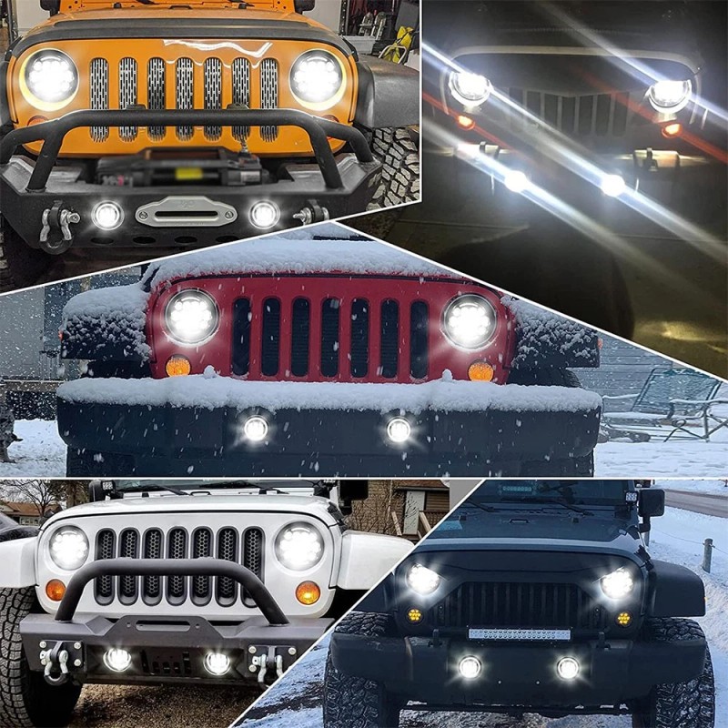 Nartoup for Freightliner Coronado 7inch Round LED Headlights + 4inch