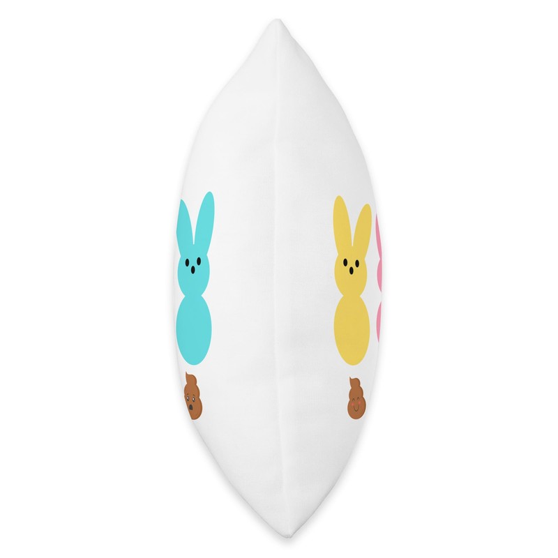 Colorful Marshmallow Bunny Poops Throw Pillow