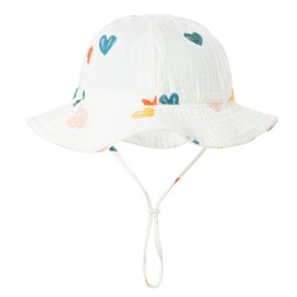 Baby Wide-Brim UV-Sun-Protection Adjustable Bucket Hat for Boys Girls 3-12M