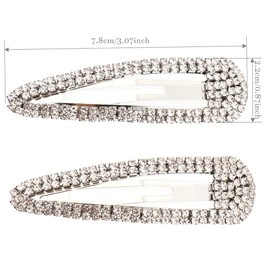 HuYiGGZ 4 Pcs Rhinestone Hair Clips Shining Snap Hair Barrettes Bridal Hair Barrettes Pins for Bridesmaid Girls Women Childrens Kids (Gold/Silver)