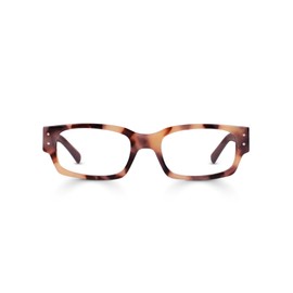 eyebobs - Peckerhead | Premium Reading Glasses for Men and Women | Rectangle Frame for Average Faces, Vanilla Tortoise/Brown Crystal Temples, 1.50