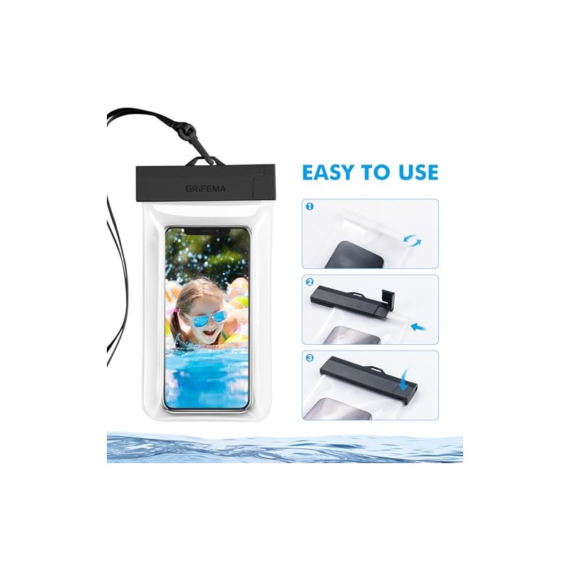 GRIFEMA Waterproof Phone Pouch 2 Pack - IPX8 Protection