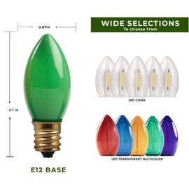 Formosa Lights C7 25ft Indoor/Outdoor Multicolor LED Christmas String Lights/Patio Lights with 25 Bulbs | 120V, 0.6W