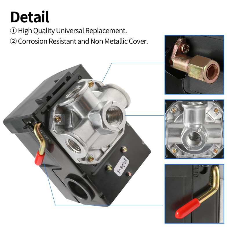 OAMCE Air Compressor Pressure Switch Replacement LF10-4H with 95-125 PSI