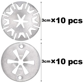 Pack of 20 Clamping Discs, Heat Protection Plate, Clamping Discs Heat Protection Sheet, Exhaust Star Lock Fixing Heat Plate, Manganese Steel, Silver (30 mm)
