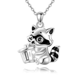 DAYLINLOVE Raccoon Necklace for Women 925 Sterling Silver Raccoon Pendant Necklace Cute Raccoon Jewelry Birthday Christmas New Year Gifts for Friend