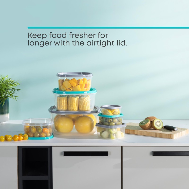 FiNeWaY 7pc Nesting Stackable Food Storage Containers Box With Airtight