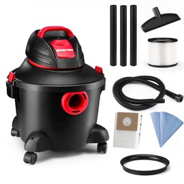 Shop-Vac 5920689 Wet/Dry Vacuum Cleaner, 6 Gallon, 3.0 Peak HP, 1.25 Inch Diameter x 7 Foot Hose, 6 Foot Cord, Ideal for Jobsite, Garage & Workshop