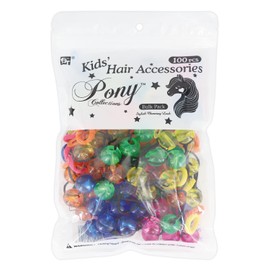 Kids Hair Accessories Set – 100 PCS Total - 30 Ponytail Holders, 30 Barrettes, 40 Mini Hair Ties – Cute and Colorful for Girls (CLEAR RAINBOW)