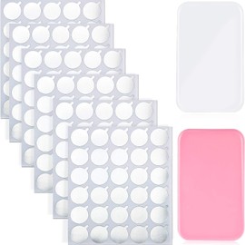 ACEmedia 900 Pieces Disposable Eyelash Glue Holder Pallet Eyelash Extension Glue Sticker Pads and 2 pieces Reusable Eyelash Pad Stand for Makeup Tool Supply