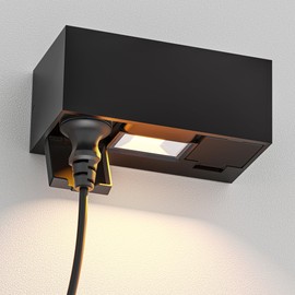 ledscom.de WAST Wall Socket for Outdoor Use, IP44, 2-Way, Anthracite, with LED Downlight, 430lm, Warm White