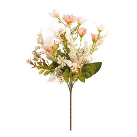 Melorca&Guilla Fake Flowers,3PCS 12" Silk Faux Fall Flowers Arrangements for Vase, Fake Flower Bouquet Artificial Plants & Flowers for Home Décor (3, Pink Cherry Blossom Bouquet)