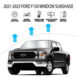 D-Lumina Windshield Sun Shade for Fo-rd F-150 2021-2025 F150 Crew Cab 4 Door Accessories, Front and Side Window Shades Sun Visor Protector Block UV Rays, Foldable 2 Layers 210T Material Pack of 5