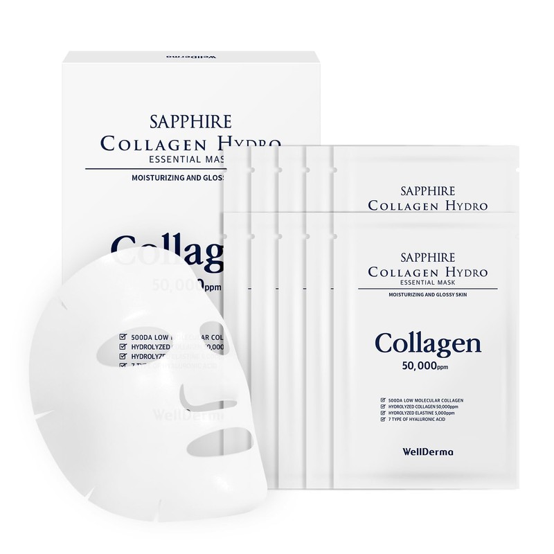 WELLDERMA Sapphire Colágeno Hydro Essential Mascarilla 10 Hojas Calmante Piel