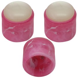 Pack of 3 6mm Round Hole Marbled Colour Pearl Top Guitar Tone/Volume Control Knob (Pink)