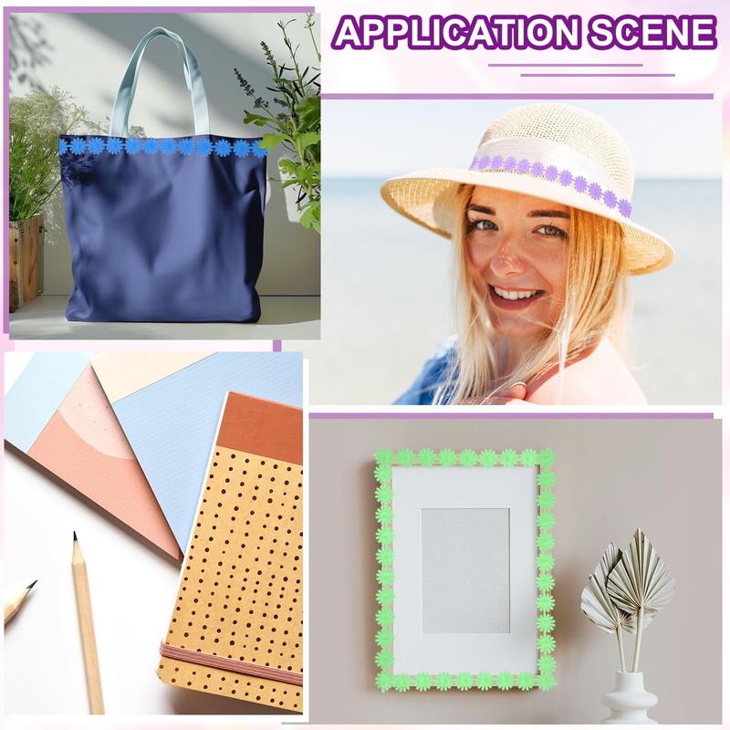 PATIKIL Daisy Flower Lace Trim, Lace Trim Knitting Embroidered Ribbon