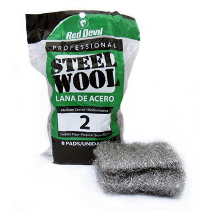 Red Devil 0325 Steel Wool, 2 Medium Coarse, (Pack of